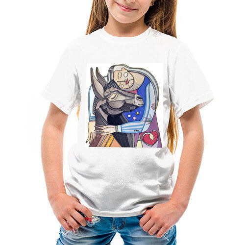 T-Shirt donna uomo bambino Donna con Asino