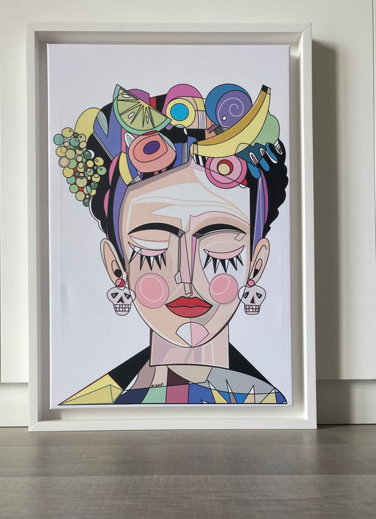 Stampa su tela con cornice Frida Kahlo