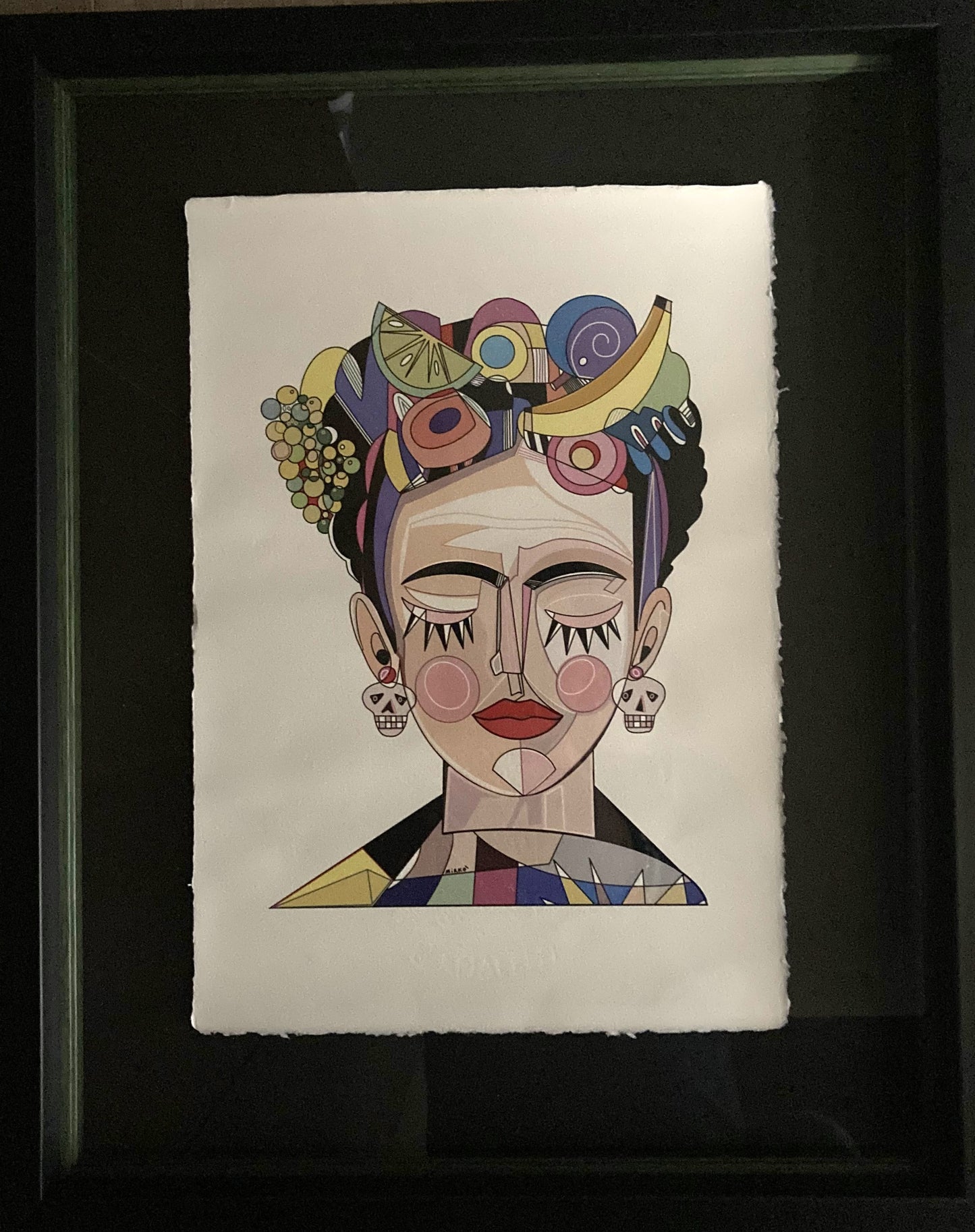 Stampa su carta d'Amalfi con cornice Frida Kahlo