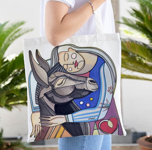 Women's Tote Bag with Donkey