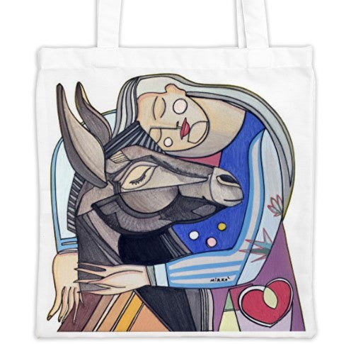 Women's Tote Bag with Donkey